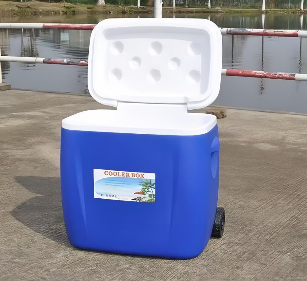 Sutenno クーラーボックス 大型 保温ボックス 38L ポータブルクーラー 長時間保冷保温 PE素材 3層構造 プルロッド付き