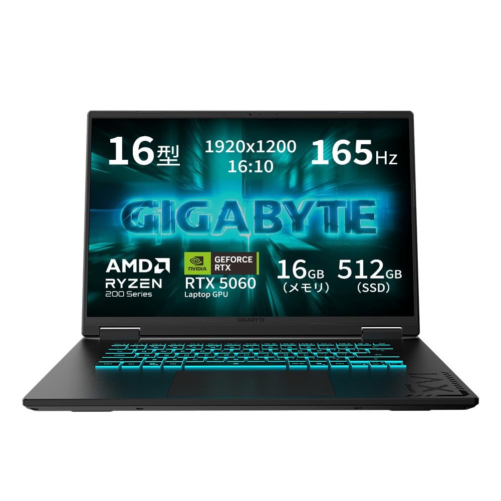 Amazon.co.jp: GIGABYTE A16 ゲーミングノートPC (16インチ| GeForce