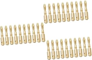 30 Pçs Conectores De Cabo De Plugue De Áudio Cabo De Banana Alto-Falantes De Fio De Alto-Falante De Áudio Plugue De Banana Conectores De Áudio Plugue Banhado A