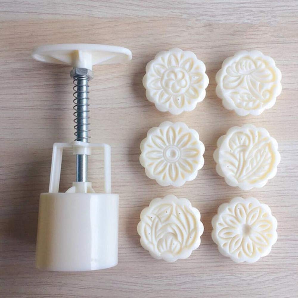 Mooncake Mold Mid Autumn Festival Moon Cake Mold DIY Decoration Hand-Pressure ABS Material Moon Cake Mold Biscuit Mold Cookie Press