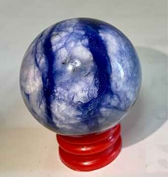 レア　希少　高品質　ハックマナイト　スフィア Amazon.co.jp: ブルーのハックマナイト スフィア 置物