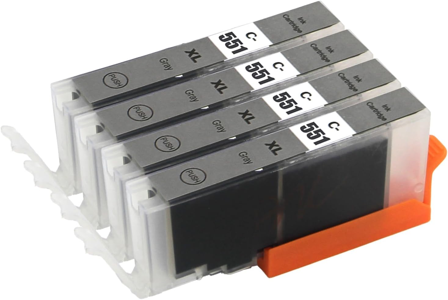 Go Inks 4 Grey Ink Cartridges to repalce Canon CLI-551GY Compatible/non-OEM for PIXMA Printers