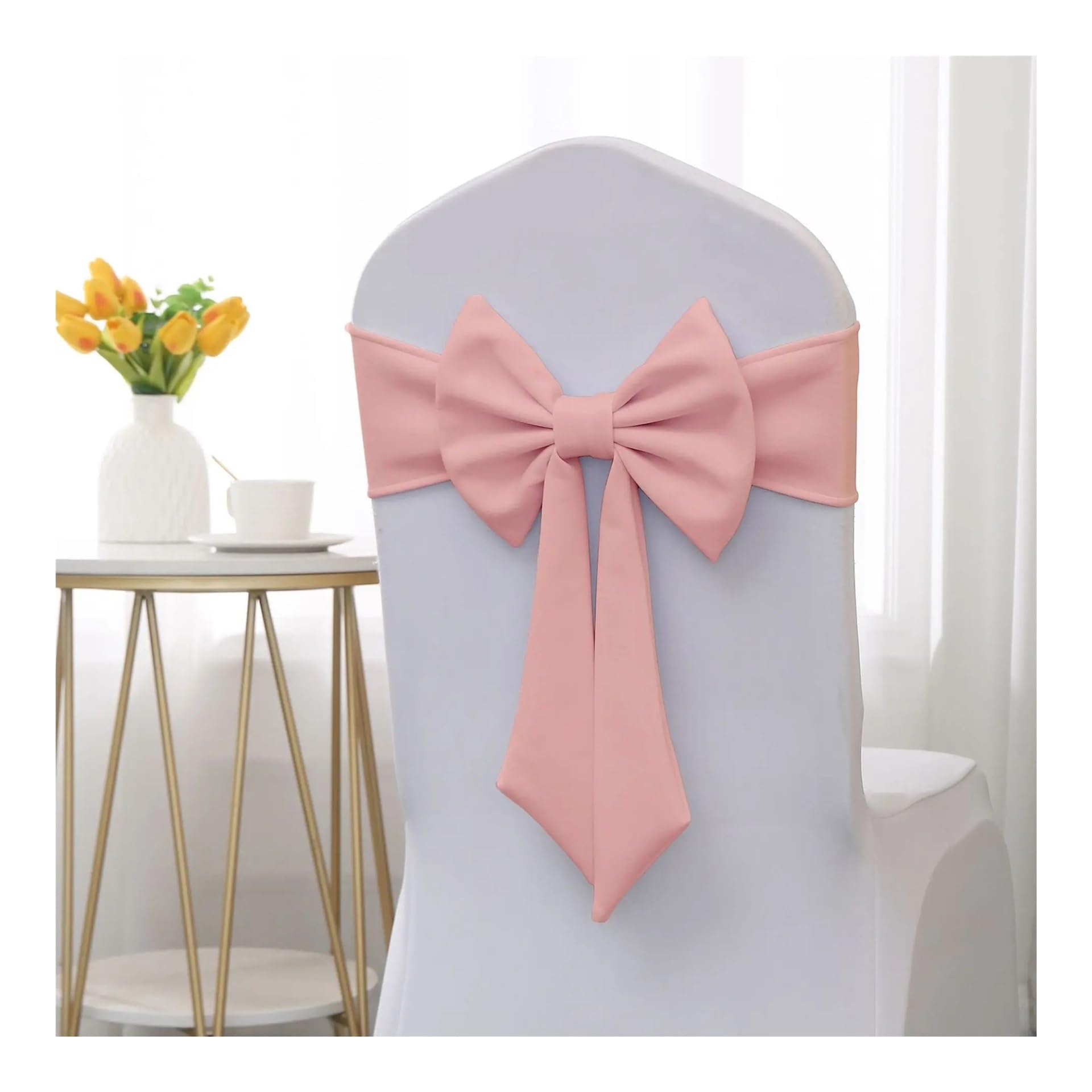 YGSGJSP Chair Sashes Chair Back Sashes Stretchy Stretch Ribbon Elastic Band For Wedding Party Hotel for Wedding(Pink)