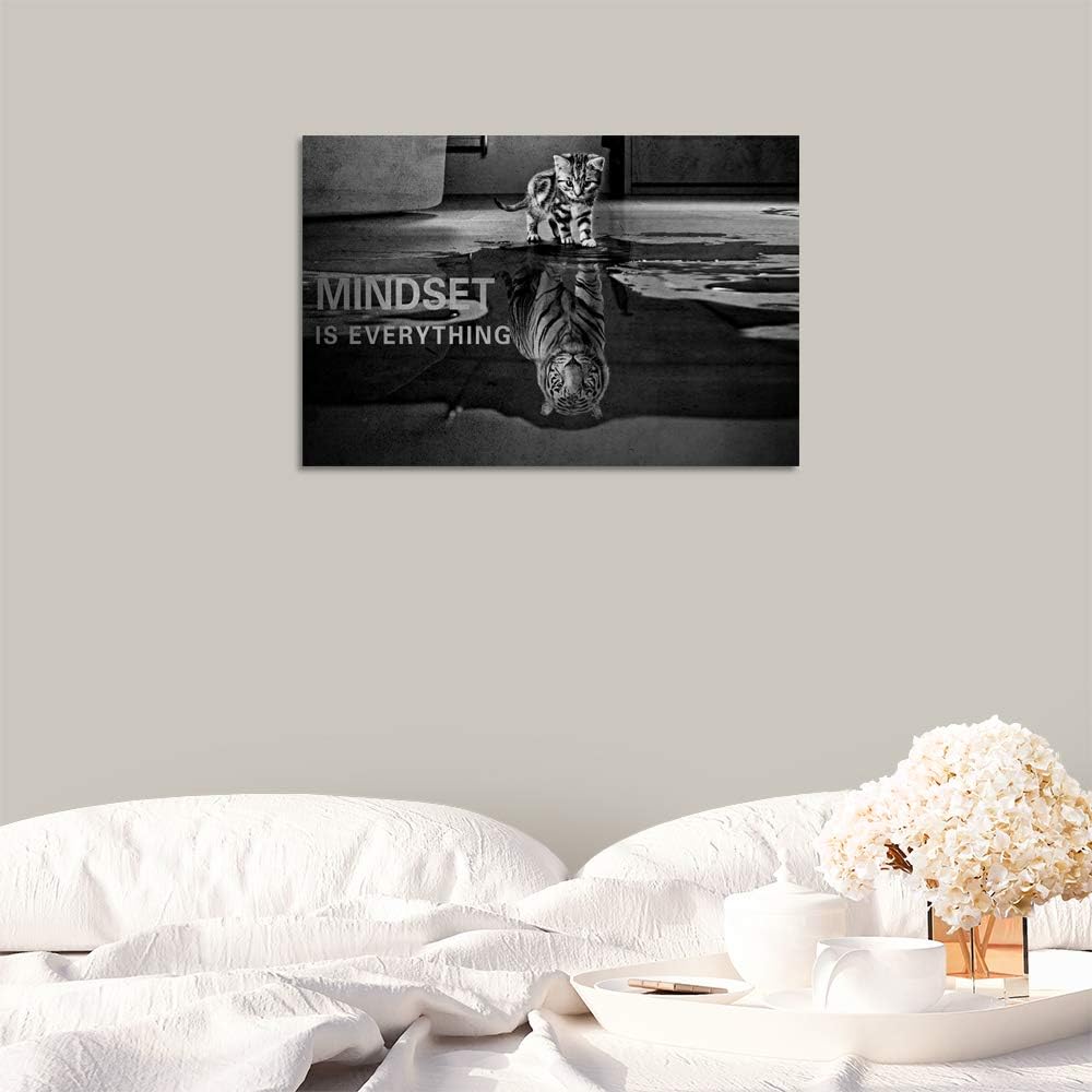 Inspirational Wall Art Cat Entrepreneurship Positive Canvas Poster Print Artwork Painting Picture Motivational Entrepreneur Art Quotes Office Wall Decor Artwork - 12" Hx18 W - Image 6