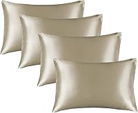 Vista 42 de BEDELITE Funda de almohada de satén para cabello y piel, súper suave similar a las fundas de almohada de seda, paquete de 4 con cierre de sobre