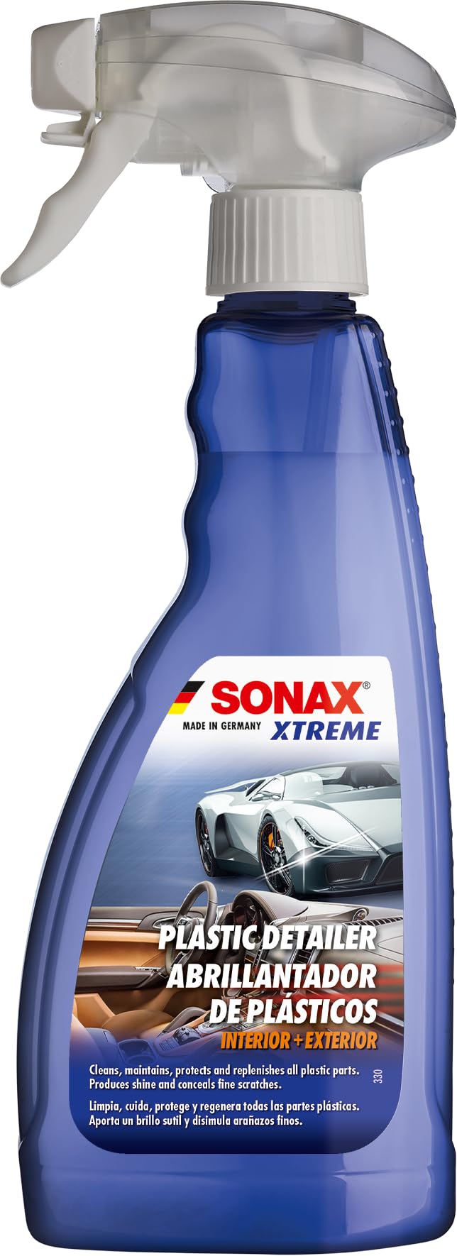 Sonax Xtreme Plastic Detailer - 500ml Interior & Exterior Plastic Restorer for Cars - Cleans, Nourishes, Protects & Revitalizes Plastic Surfaces