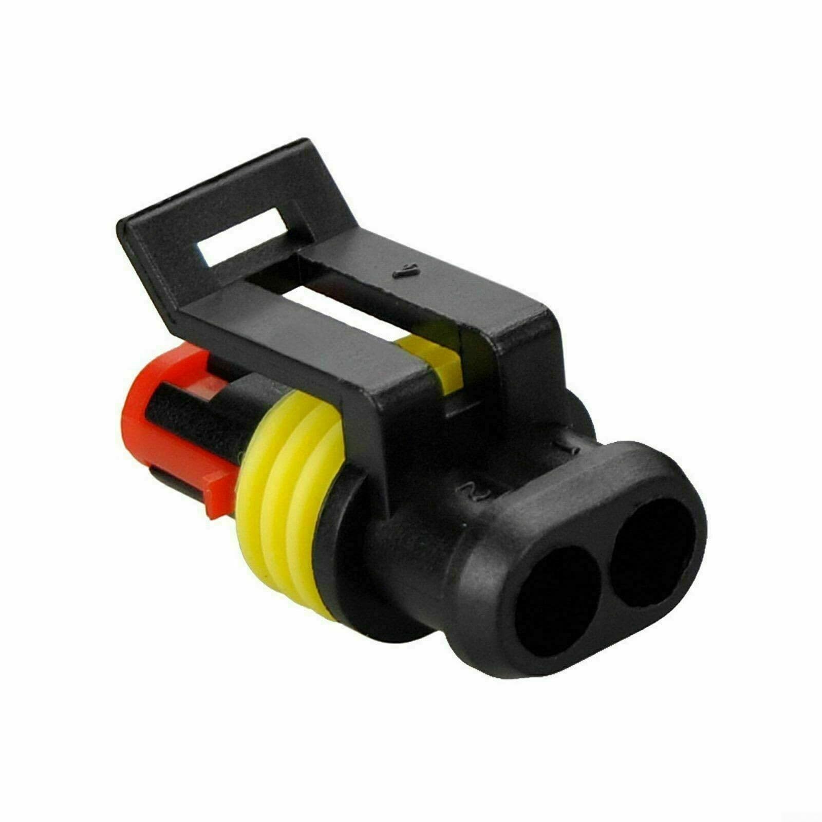 Kit di connettori a 2 poli (10 paia) per auto, moto, barche e roulotte, impermeabile, compatibile con cavi da 0,75 a 1,50 mm², 14 A/24 V, alloggiamento in plastica con contatti in rame