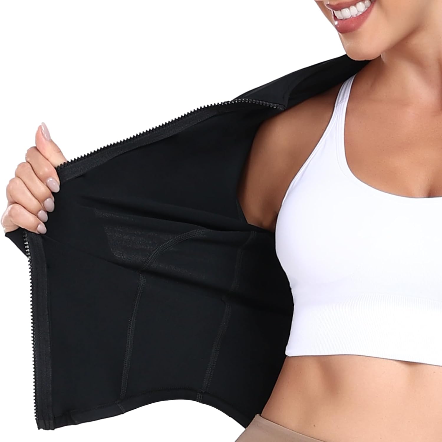 Women's Full Zip Lightweight Running Yoga Slim Fit Cropped Bbl Jacket Workout Sportwear With Thumb Holes - Image 7