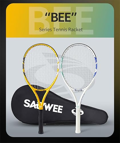 Miniatura 9 de Raquetas de tenis de carbono de un solo juego con línea, para principiantes, raqueta de tenis elástica para principiantes, profesionales para