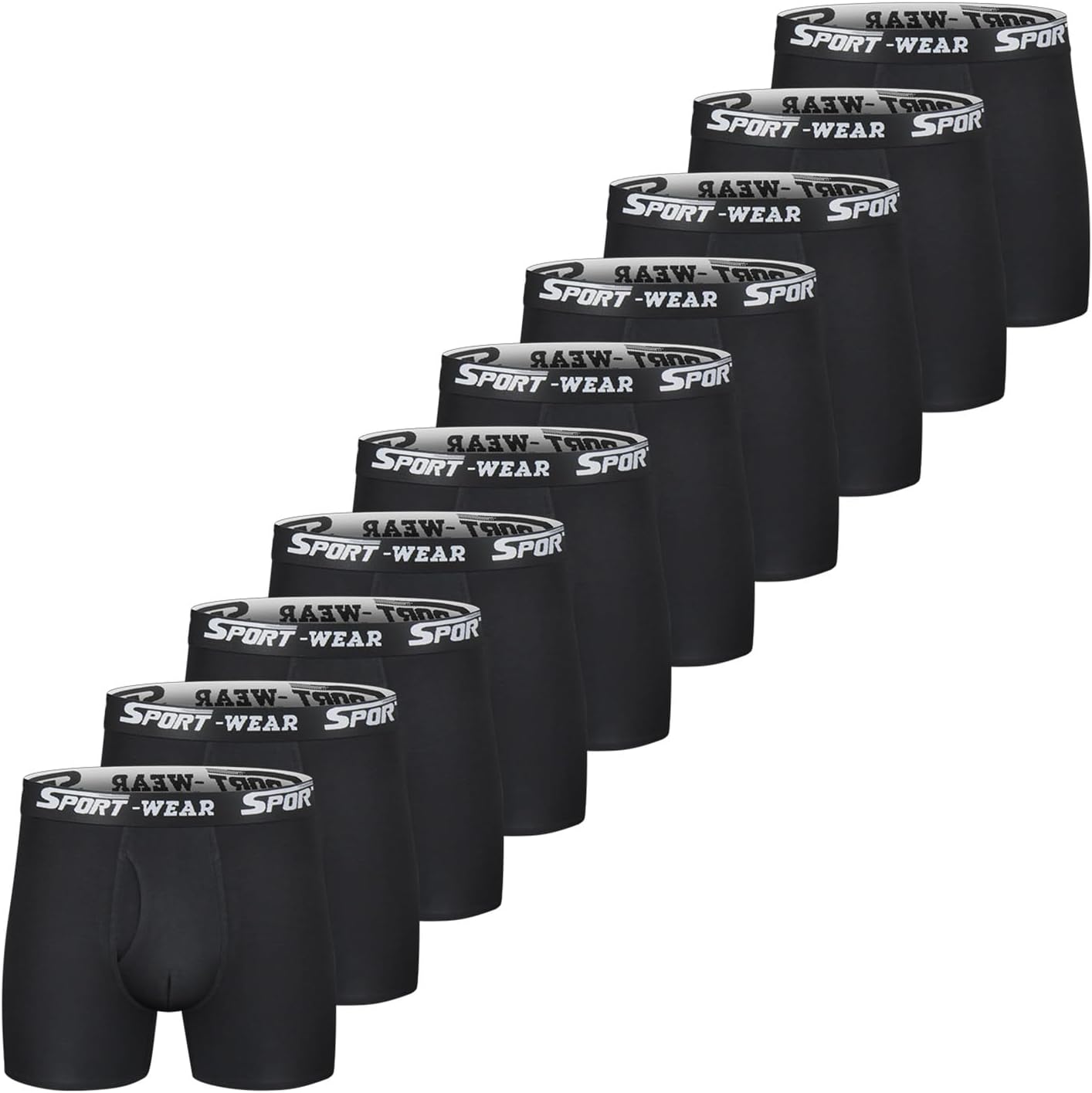 Mens Boxer Briefs Cotton Underwear Short Leg Comfy Breathable Sport Short Leg Boxer Briefs 10PCS