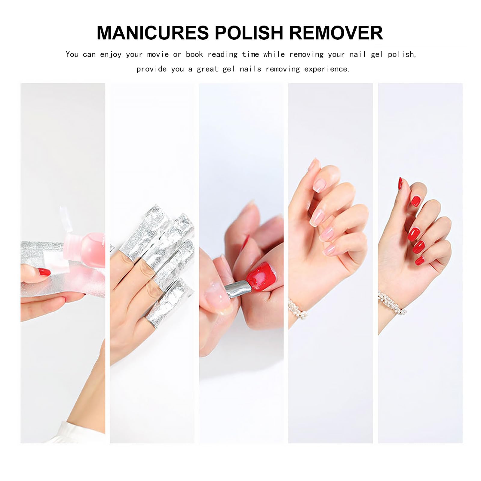Healvian 500 Envolturas de Papel de Aluminio para Uñas Almohadilla de Algodón, Quitaesmalte en Gel, Uso Profesional y Doméstico, 5 Paquetes