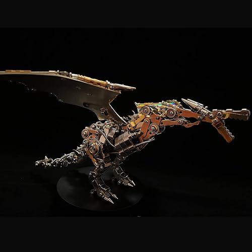 Miniatura 4 de LOCHE Kit de modelo de rompecabezas de metal 3D, kit de dragón mecánico steampunk de metal 3D, rompecabezas 3D, rompecabezas láser 3D, ensamblaje de