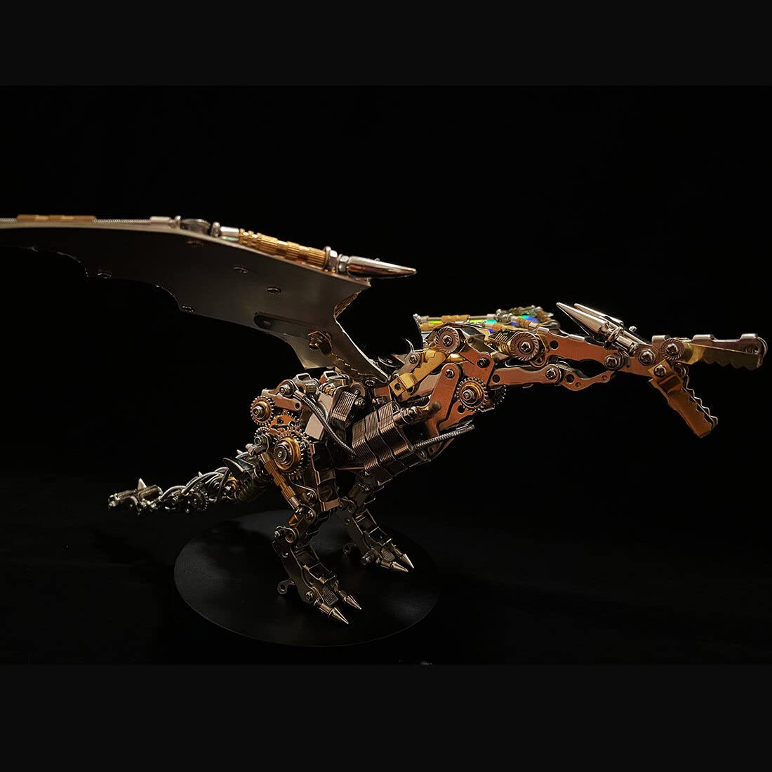 Metalowe puzzle 3D z 2 parami skrzydeł i uchwytem ze stali nierdzewnej, mechaniczne zestawy modelarskie punkowe, łamigłówka, wyzwanie, montaż, sztuka, rzemiosło, czas rodzinny (600 elementów)
