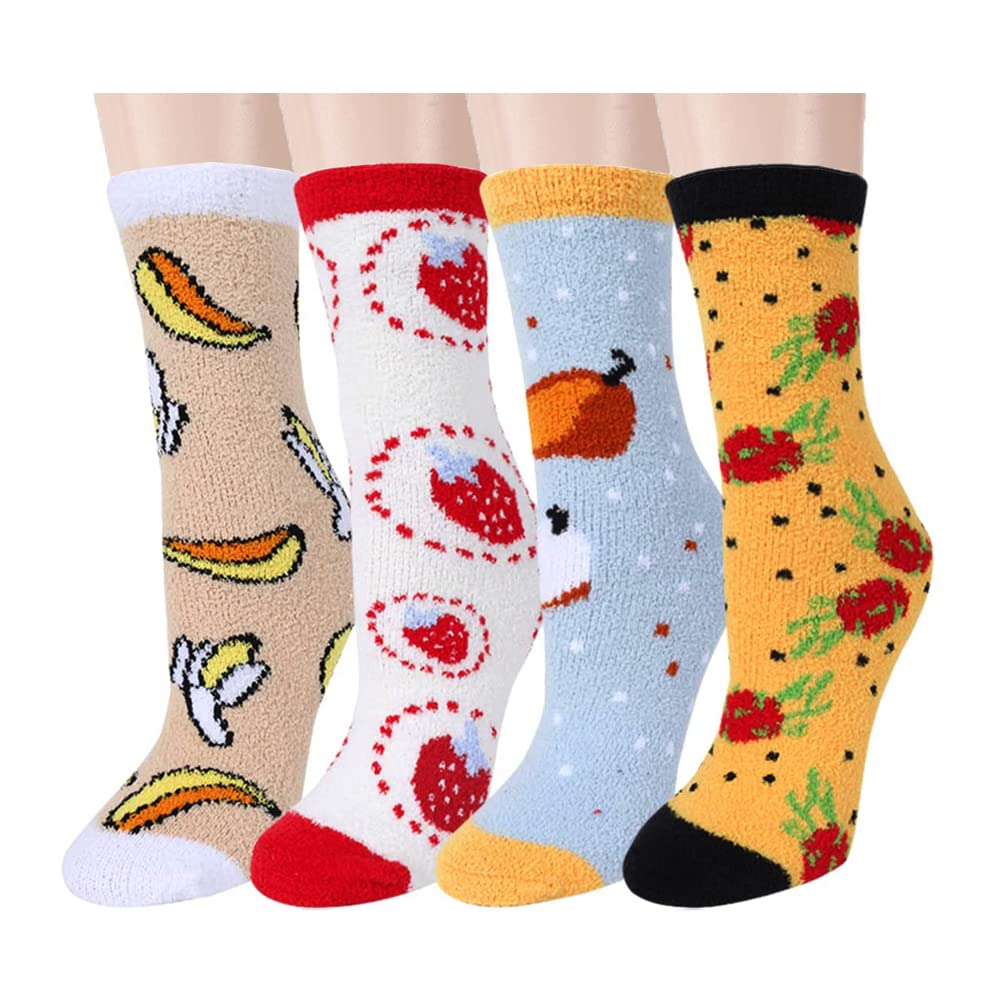 Benefeet Sox Cute Animal Fuzzy Socks for Women Girls Funny 3D Animal Cozy Socks Fluffy Slipper Socks Plush Comfy Soft Socks