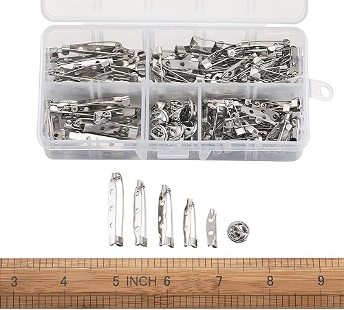 Miniatura 8 de KISSITTY 130 unidadescaja de 0.787 in, 0.984 in, 1.260 in, 1.378 in, 1.496 in, broches de seguridad con 20 juegos de pines de solapa para uso en