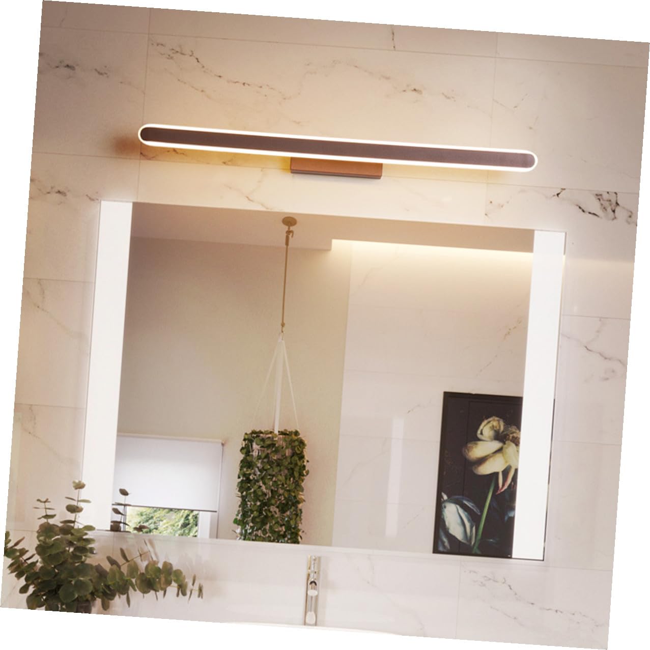 Lampada LED da Bagno in Alluminio Luce Uniforme Dimmerabile per Specchio, per Camera da Letto e Bagno, Design Moderno e Funzionale