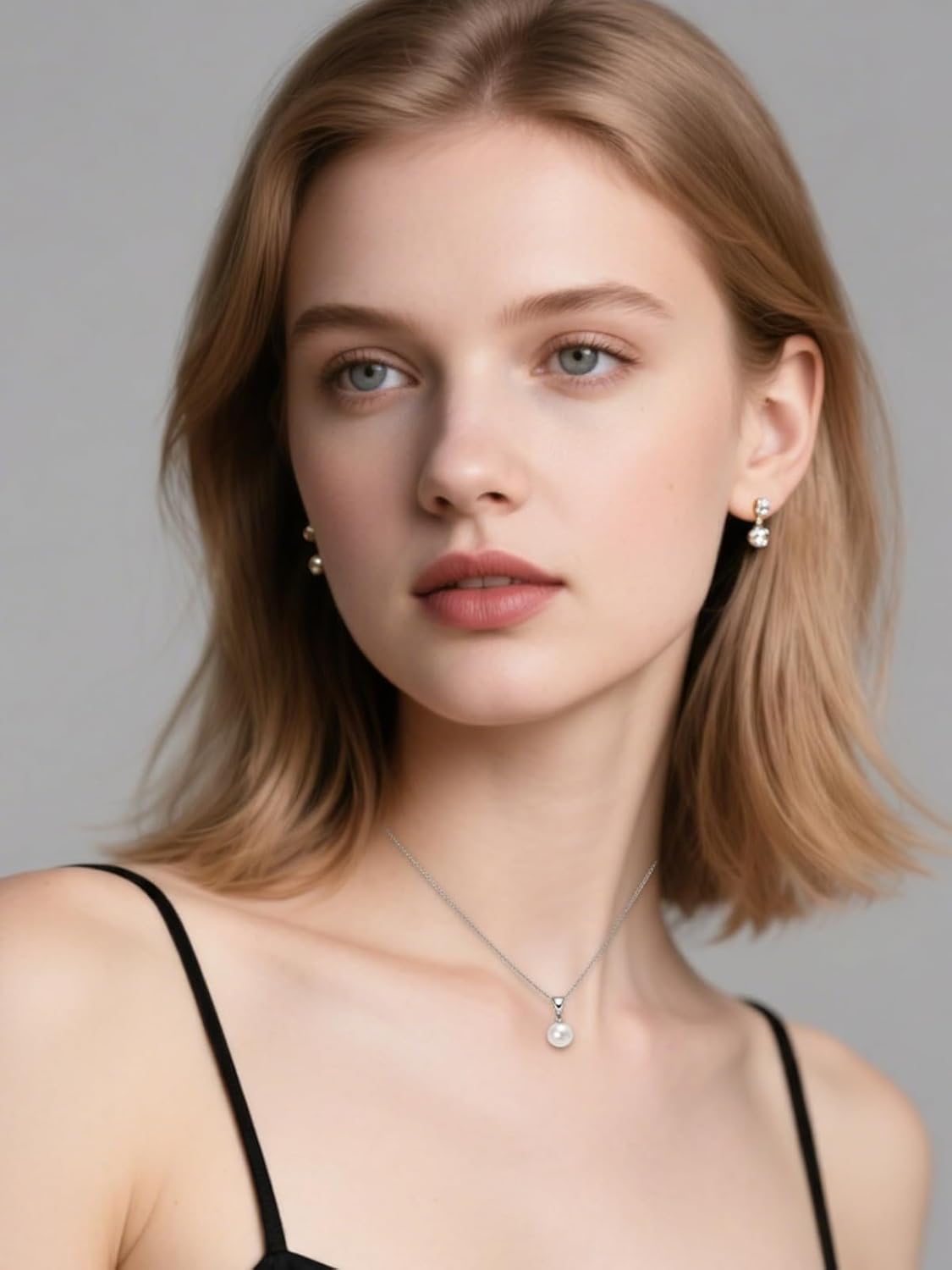 Prismata Pearl/Rose/Dance Necklace for Women 925 Sterling Silver Freshwater Pearl/Rose/Dance Pendant Necklace Jewelry Gifts for Women Mom Her - Image 3