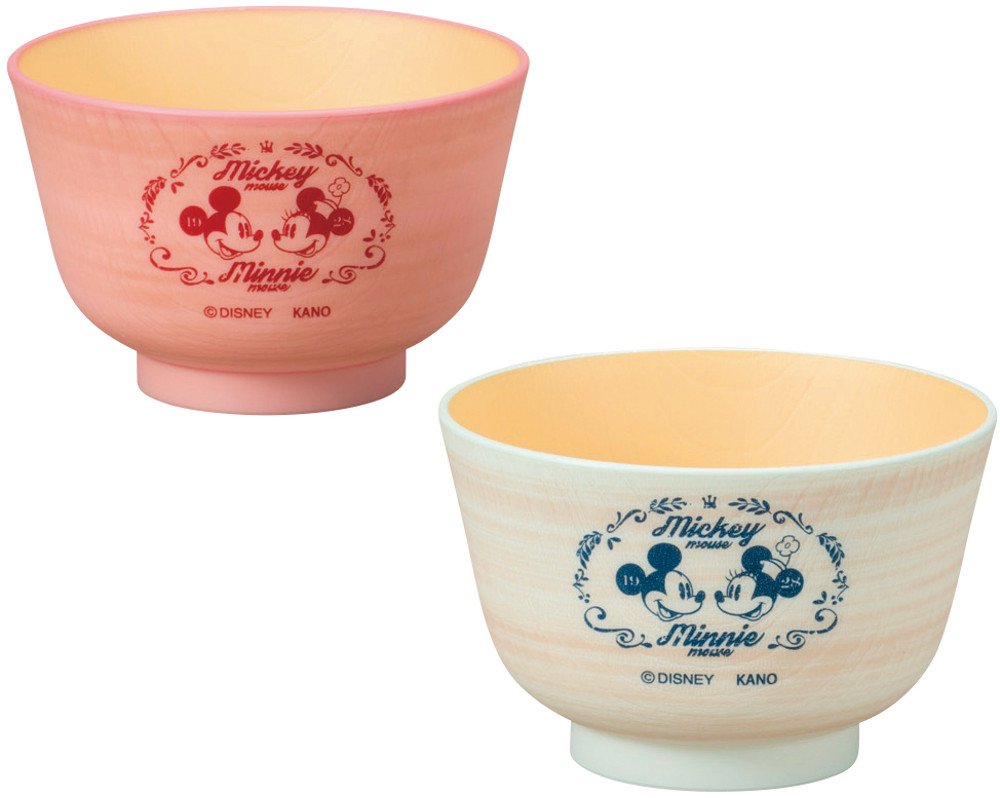 Amazon.co.jp: カノー(Kano) 汁椀 ピンク/ブルー 330ml ミッキー