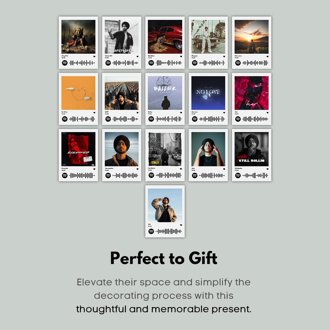 INDOART NET - Shubh Photocards | Mini Posters Kit (Set of 16) | Shubh’s Cheques, King Shit, Baller Songs Photocard Size (8 x 6 cm) Posters for Phone Accessories, Bedroom, Office, Living room (Shubh) 4