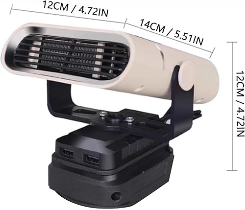 Miniatura 3 de Hyuduo Calentador de espacio portátil con pilas para serie 2, ajustes de calor ajustables, rotación 360, inclinación de 160 grados para descongelar,