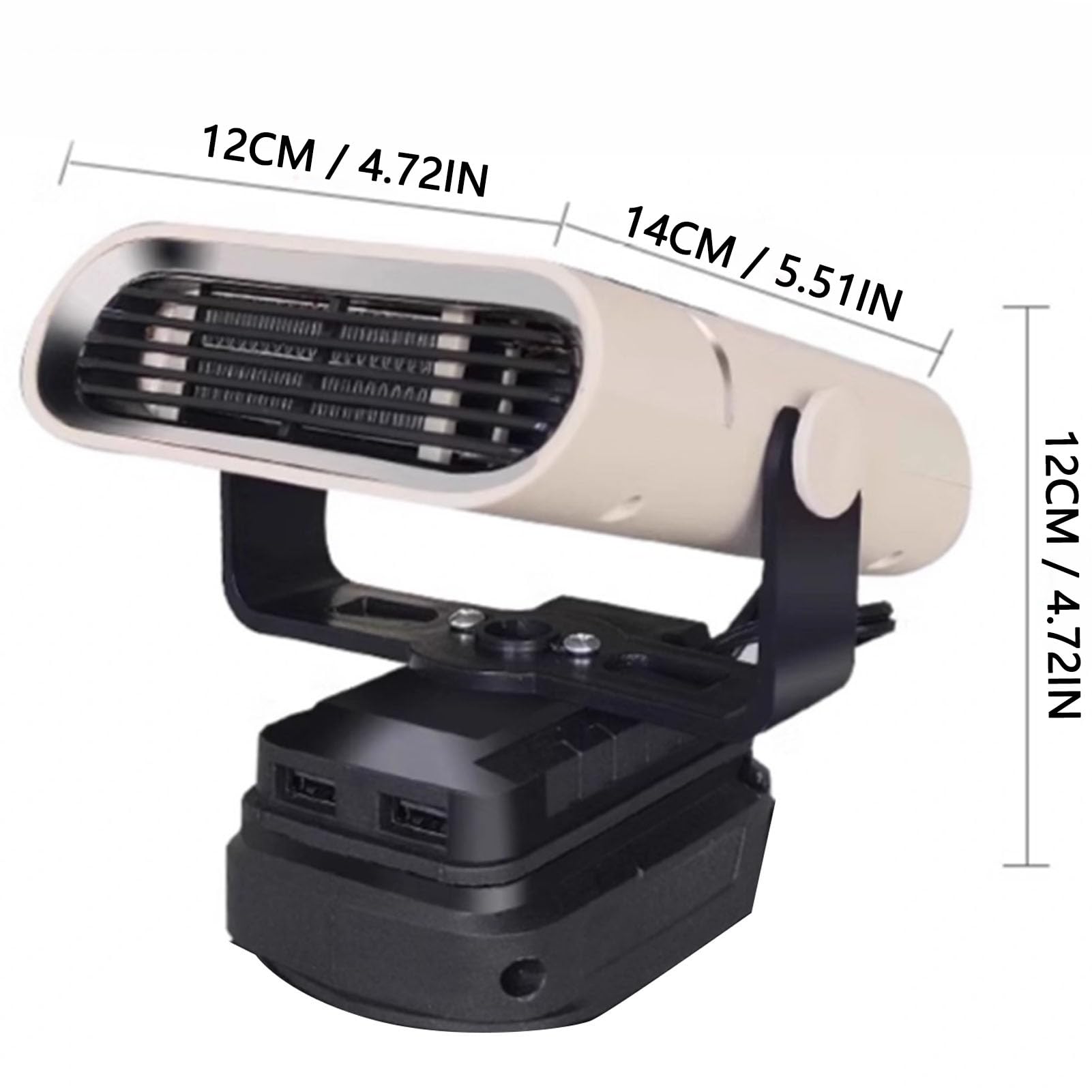 Sxhlseller Calentador Portátil Inalámbrico para Batería, Descongelador de Coche Giratorio de 360° y Calentador Espacial con 2 Ajustes de Calor para Lugar de Trabajo, Taller y Camping
