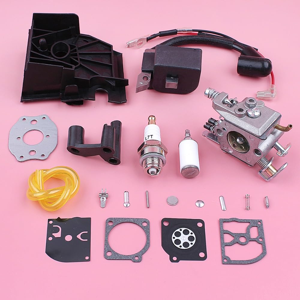 Herramientas de jardín Carburetor Bobina de Encendido del carburador for Husqvarna 136 137 141 142 Filtro de Combustible Línea de Filtro de la línea del Adaptador de la ara