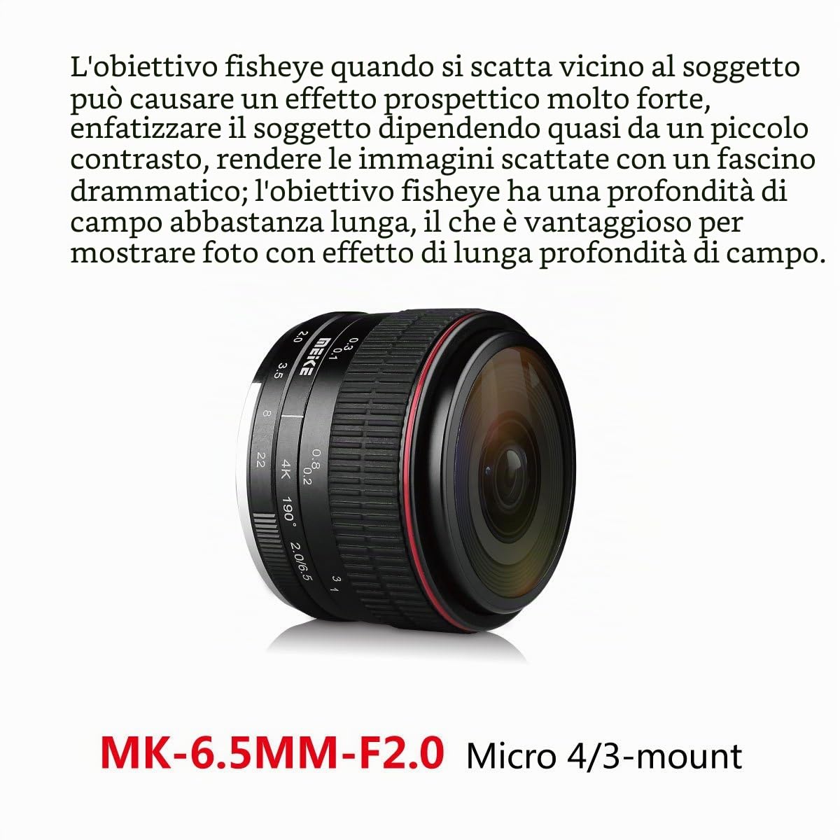 Meike 6.5mm f/2.0 Ultra Wide Manual Focus Large Aperture Circular Fisheye Lens for Olypums Panasonic Lumix MFT Micro 4/3 Mount Mirrorless Cameras