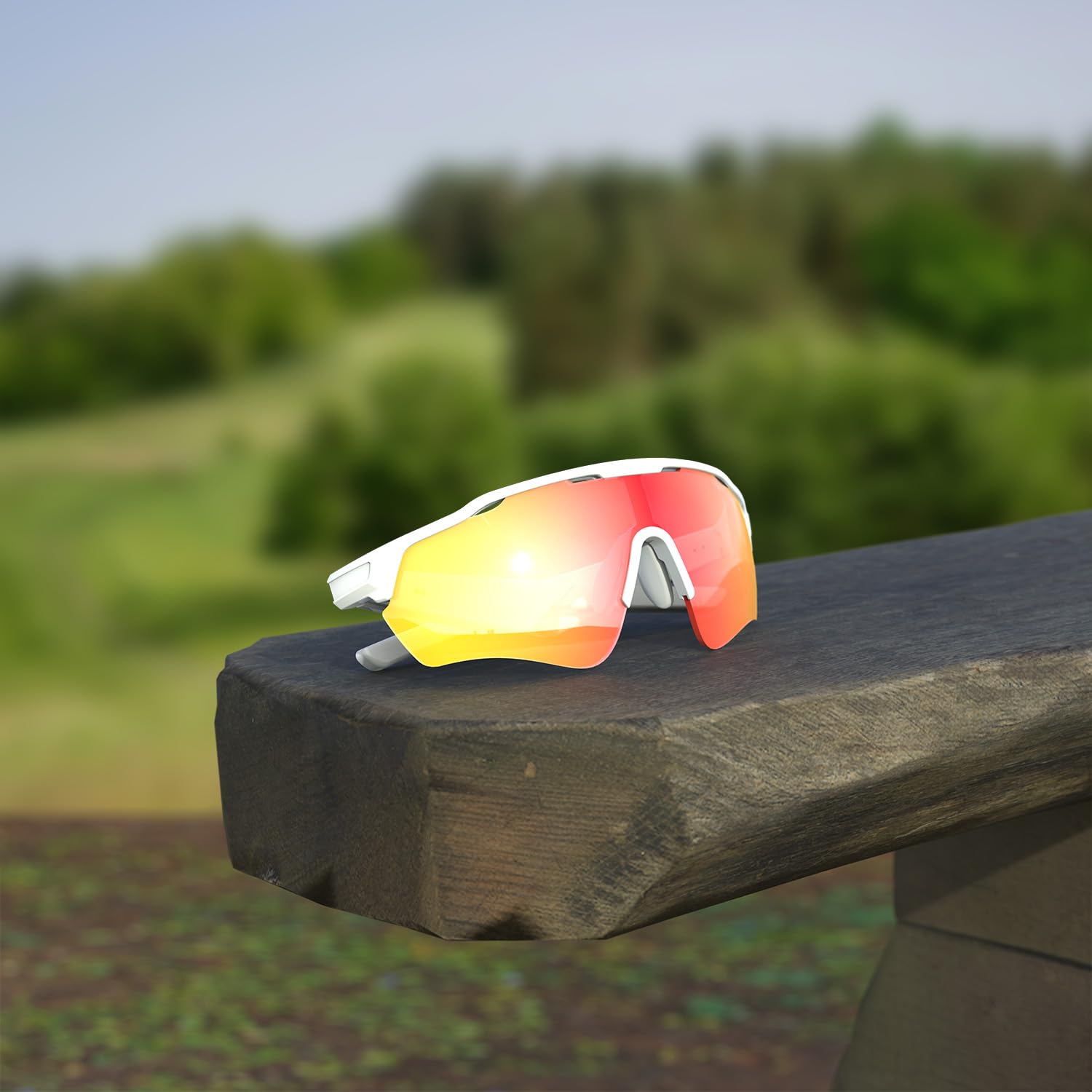 Home Gafas Bluetooth Hombre con Audio Abierto, Altavoz Integrado para Música y Llamadas Manos Libres, Gafas Deportivas UV400 IPX5 para Ciclismo, Running y Uso Diario - Dorado