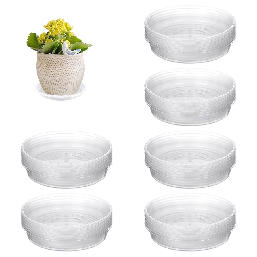 7 Pack Plant Saucers  6 Inch / 8inch / 10inch  Clear Plant Saucers Heavy Sturdy Plant Trays Pot Tray Indoor Thicker Plant Water Drip Trays Pots