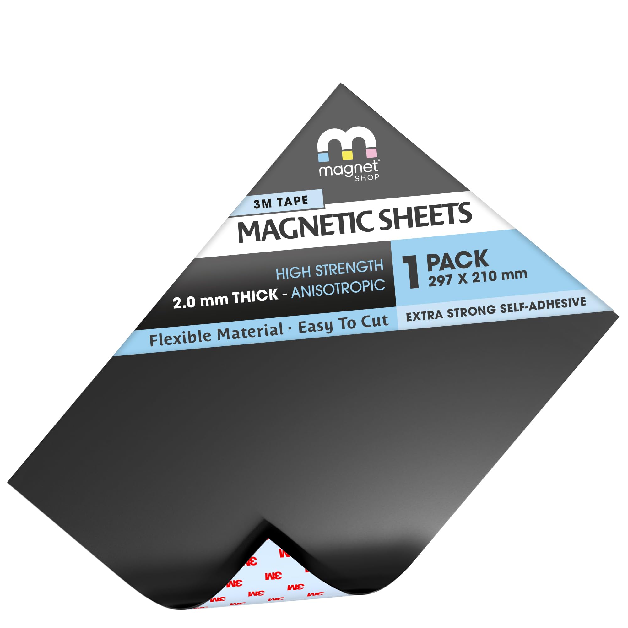 TMS Magnet Sheets (Extra-Strong (Premium Self-Adhesive), A4 Sheet [2.0mm Anisotropic Strength])