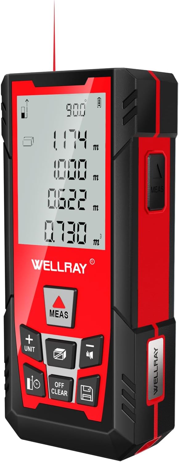Laser Measuring Tool 500Ft Laser Measurement Tool with Angle Finder 150M laser Distance Meters Accuracy ±1.5MM Square Footage Measure with Electronic Horizontal Calibration Indoor Easy Read