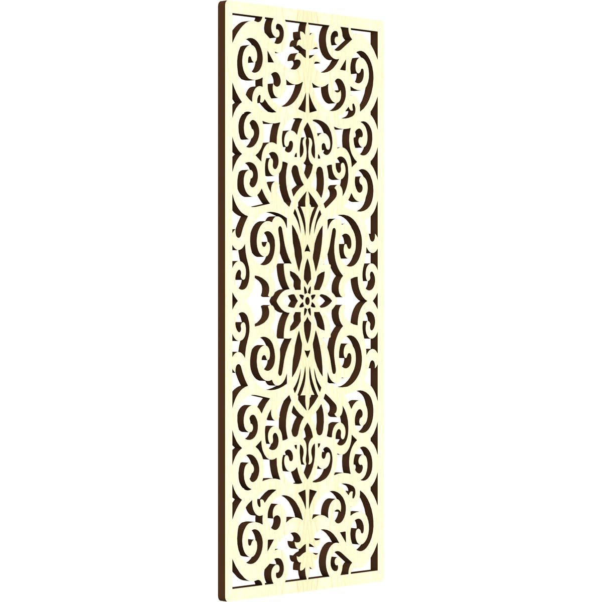Buel Decorative Pierced Fretwork Wood Wall Panels, 11 3/8"W x 29 3/8"H x 3/8"T, Alder