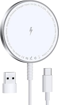 Mag-Safe Ladegerät für iPhone Ladestation: Magnet Wireless Charger Induktive Kabelloses Ladepad Kompatibel mit iPhone 17 Air 16e 16 15 14 13 12 und für Air-Pods 4 3 2 Pro (Ohne Netzteil, 1 Stück)