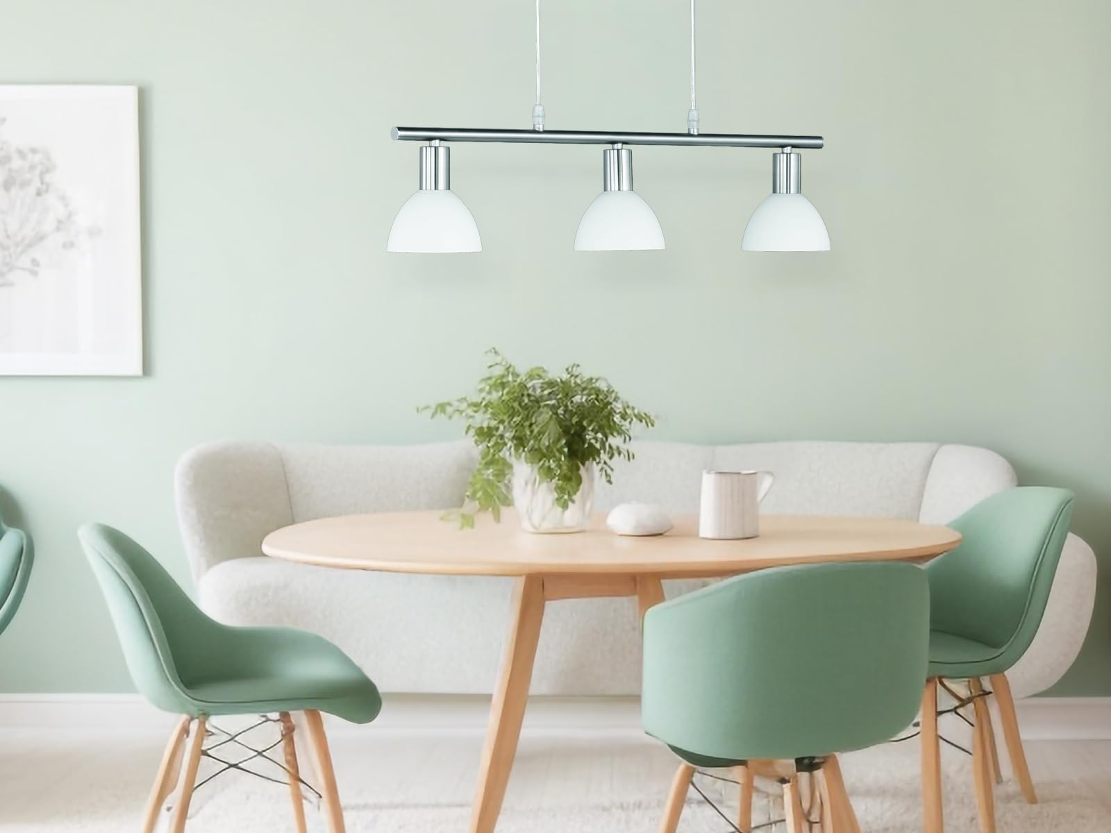 Luz colgante, de 3 x E14/40W, ajustable en altura