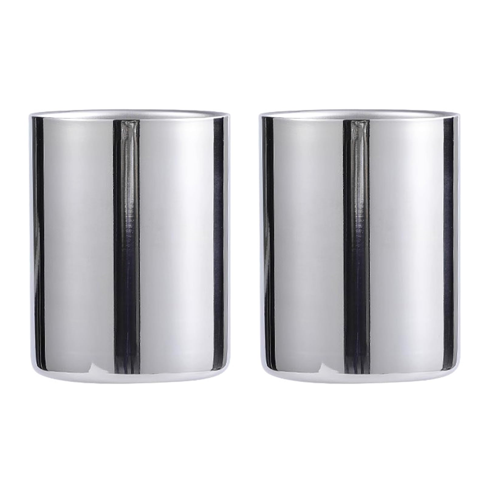 Kalttoy 2pcs Stainless Steel Toothbrush Holder Cup Travel Toothbrush Cups for Guests Bathroom Outdoor Camping Accessories Stainless Steel Travel Cup