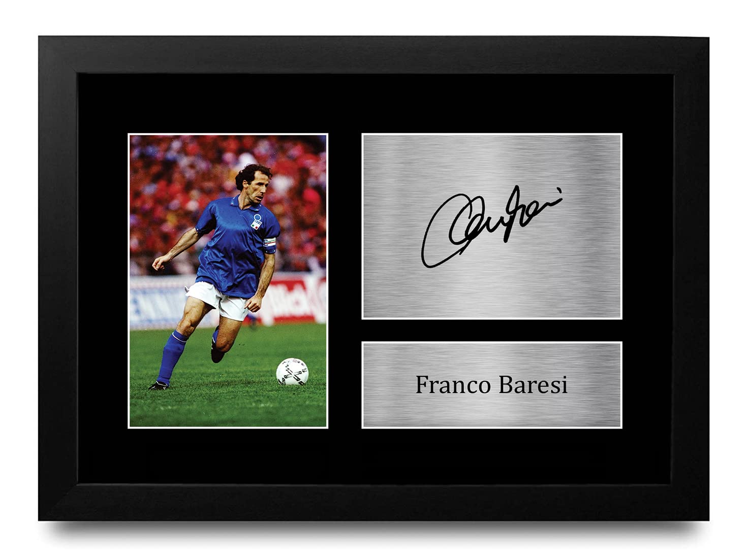 HWC Trading FR A4 Franco Baresi Italy Gifts Printed Signed Autograph Picture for Football Fans and Supporters - A4 Framed