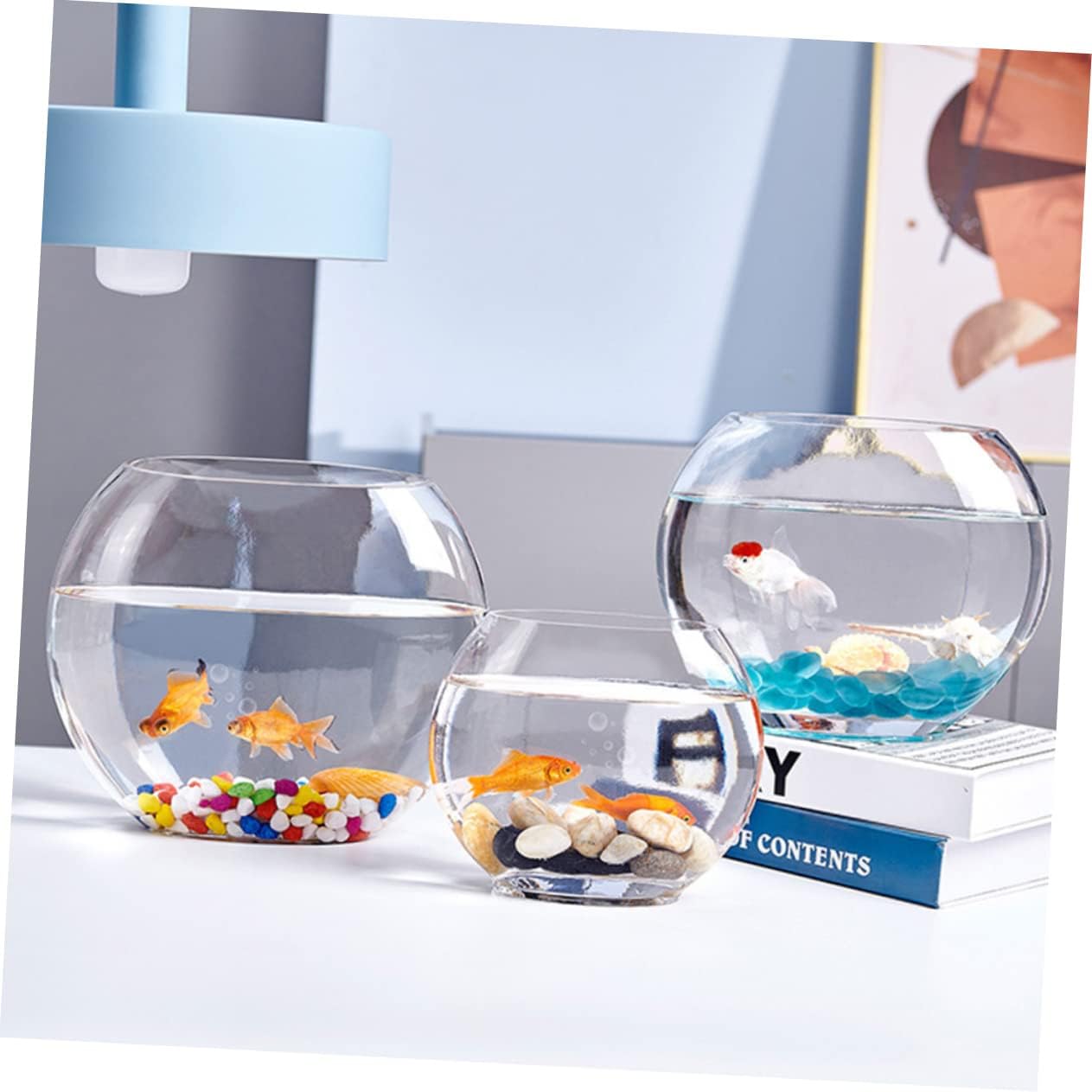 TOYANDONA Desktop Betta Tank Aquarium for Betta Fish Multi-Functional Fish Bowl Stylish Home Decor Unique Desktop Flowerpot