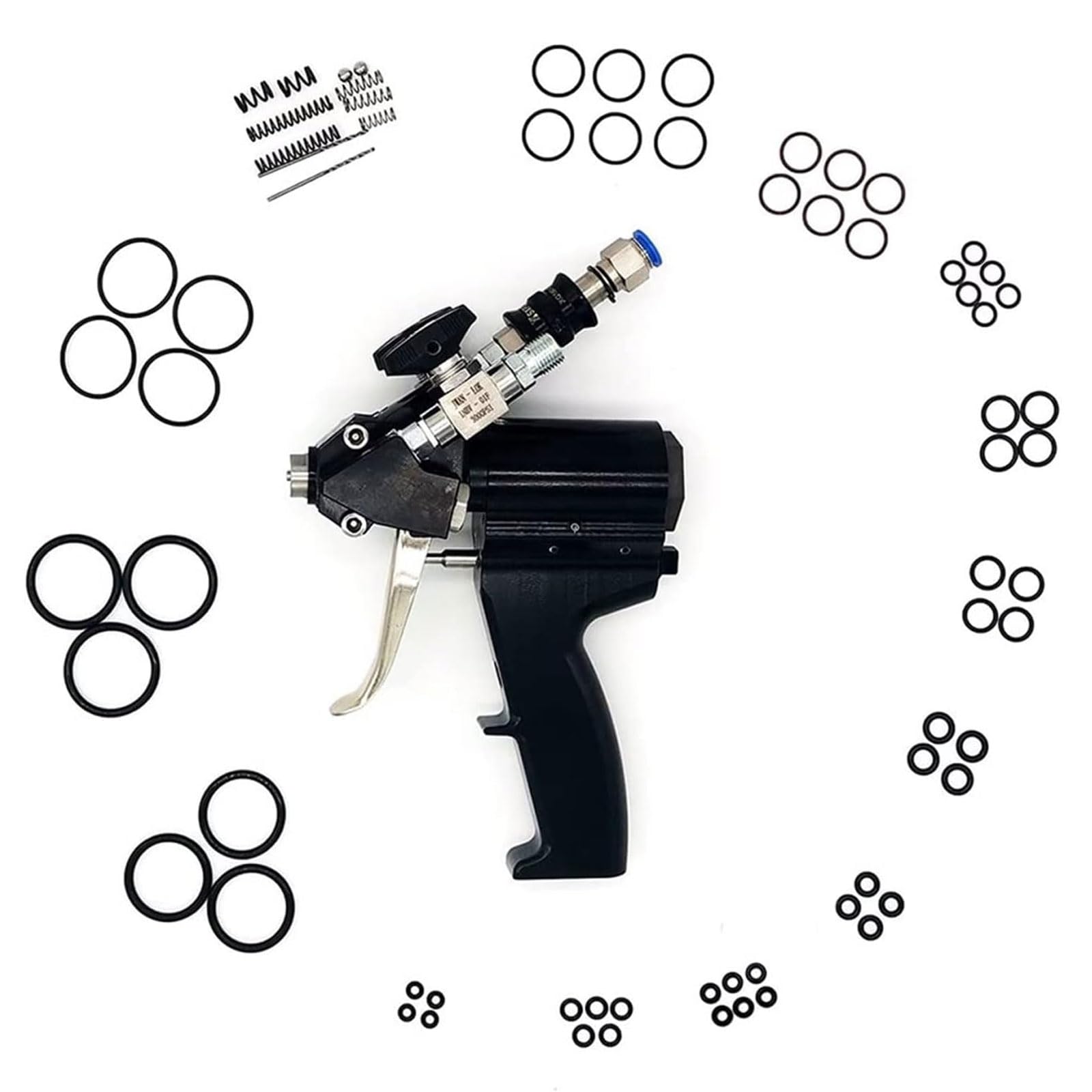 Kit de pistola de pulverización de espuma de poliuretano de alta presión, pistola de pulverización de espuma de poliuretano de purga de aire, tasa de flujo de salida de 1 a 12 kg/min, para rociar