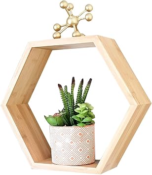 Exquisite Bathroom Shelves Hexagon Floating for Wall Decor, Honeycomb for Wall Mounted Hexagon Shelf Room Decor, Wall Wood, Hexagon for Home Decor Color Primary Color, Size A