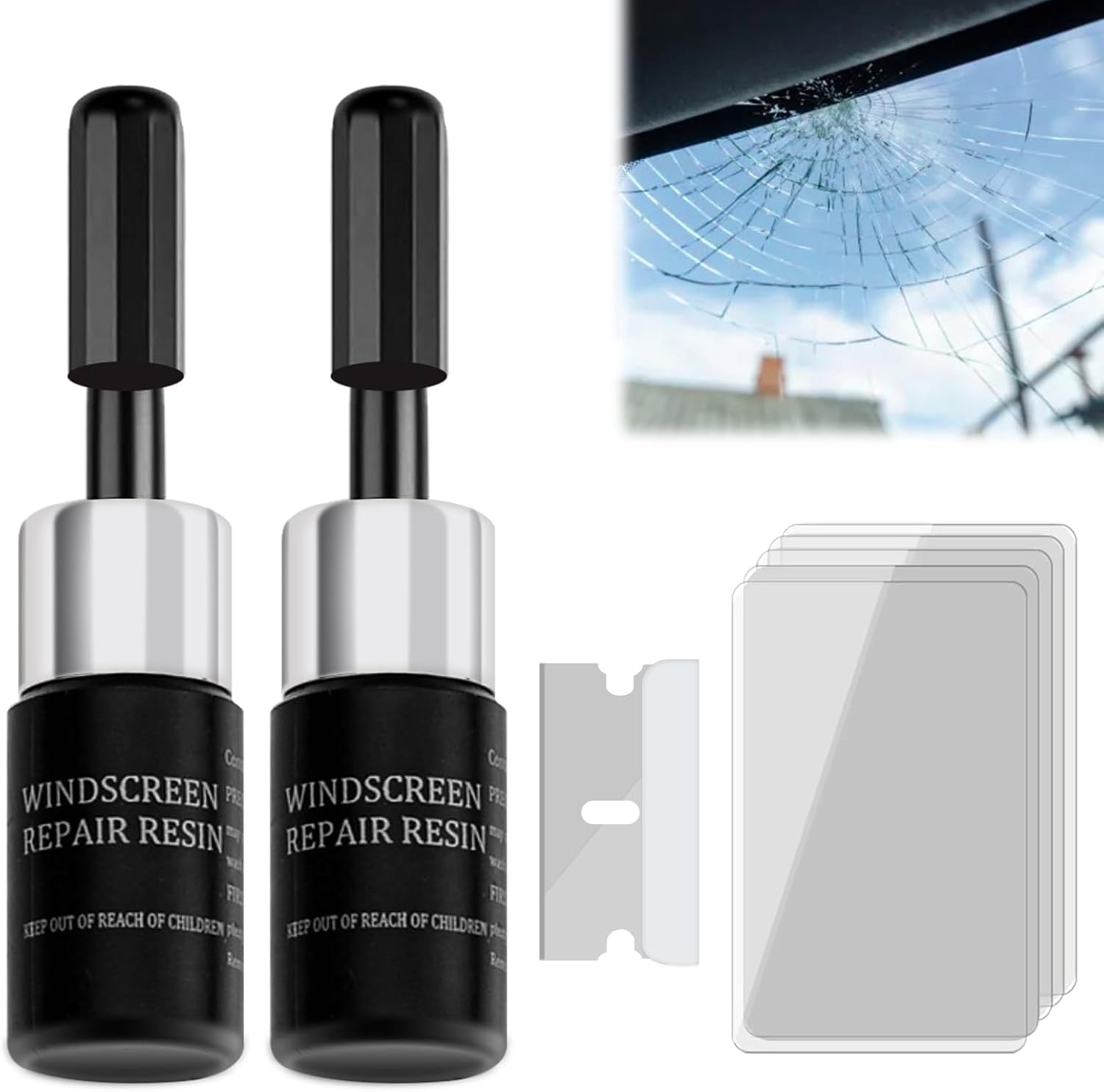 Amazon | ウィンドスクリーンクラックリペア液 車のフロントガラス修理