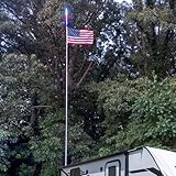 22 Ft Telescopic Flag Pole Kit and Ladder Mount and Camp Locator (Bluetooth)