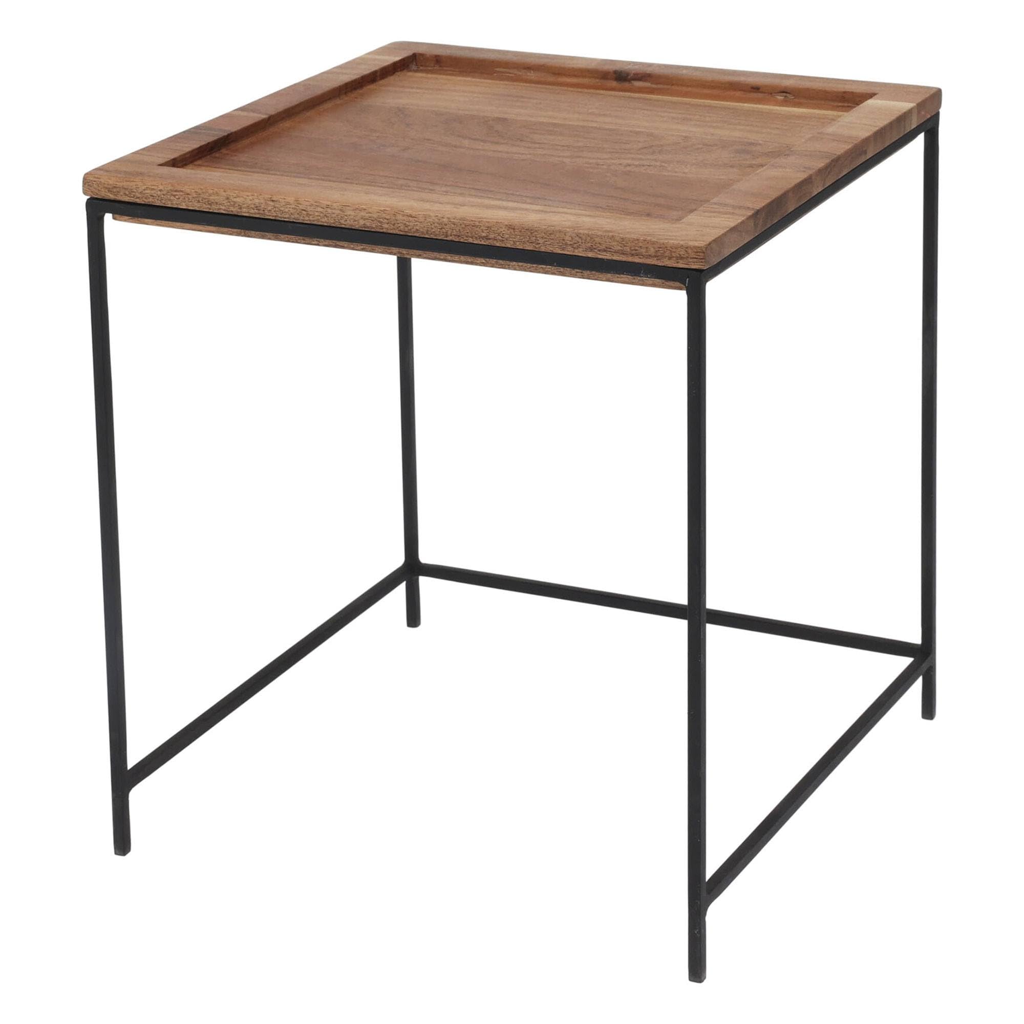 WELL HOME MOBILIARIO & DECORACIÓN Well Home Set di 3 tavolini in Legno di Acacia, Naturale, 41x40x40 cm