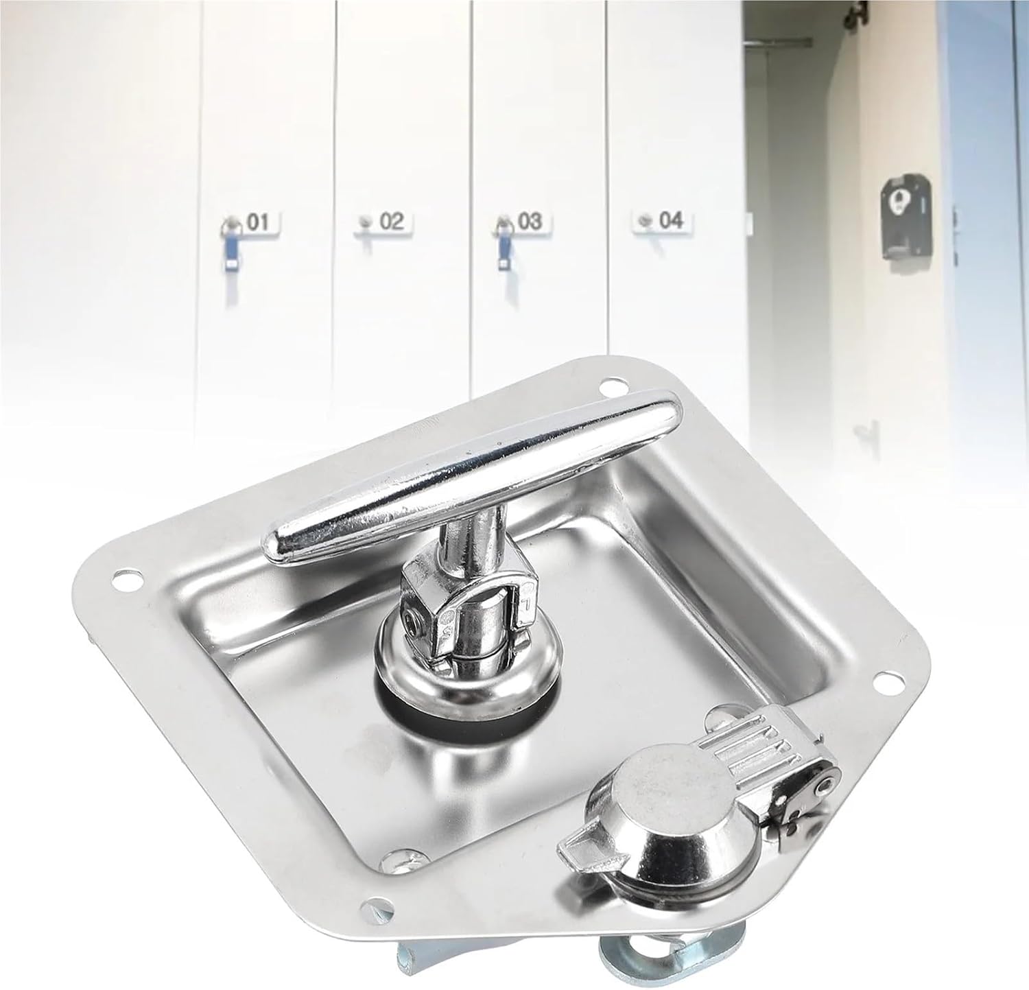 T Handle Latch with Keys Folding Stainless Steel Tool Box Lock for Home Commercial 1Pcs