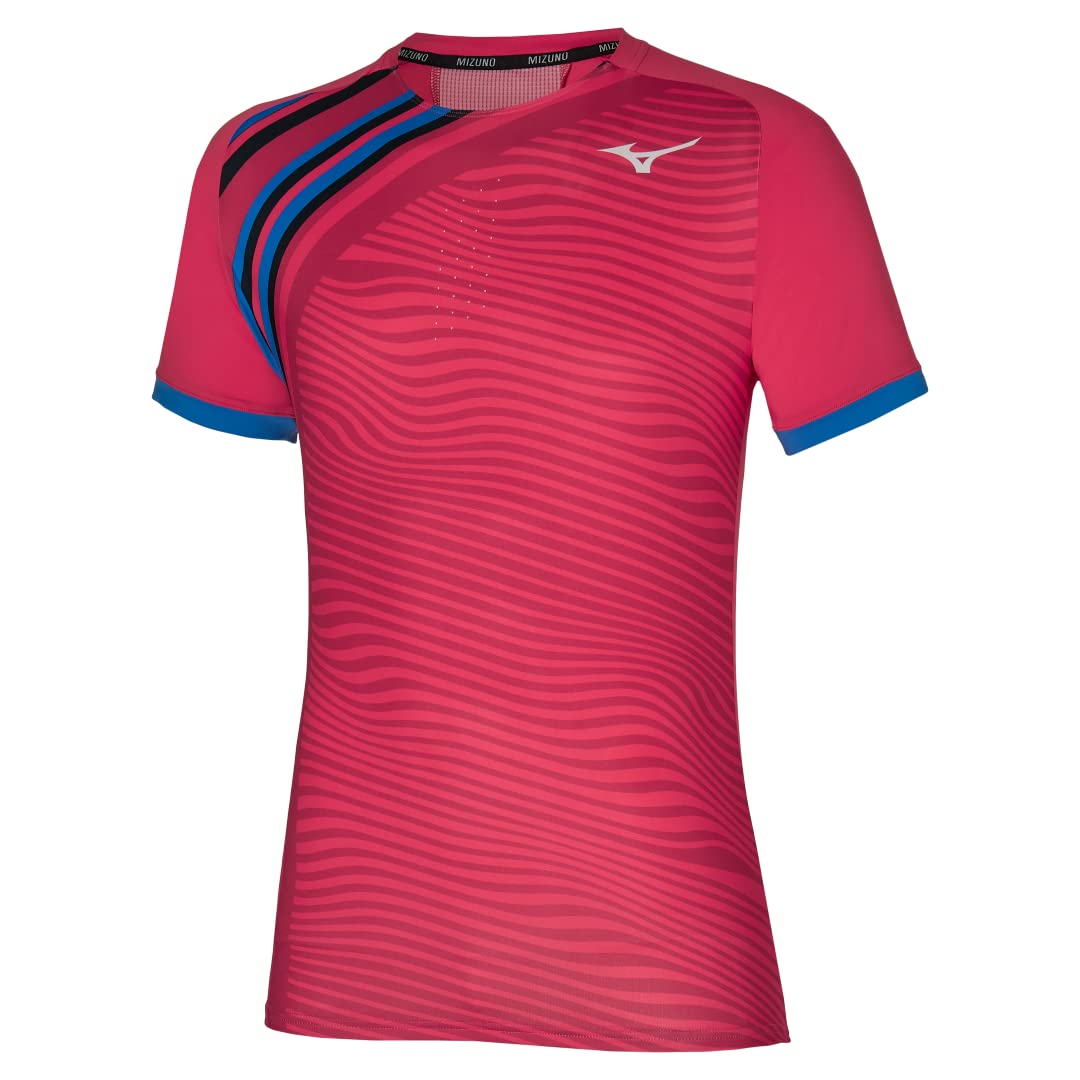 Mizuno Men's Shadow Graphic Tee Tennis, Opera Red, XXL