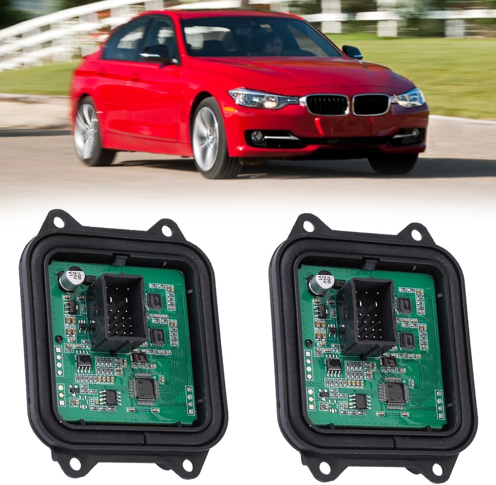 2PCS Adaptive Headlight Control Module for 2009-2012 328i 335i xDrive E93 E92 E91 E90 X5 X6 Z4, M3 3.0L 63117182396 63117189311 Adaptive Headlight Drive Module TMS Control Unit Lighting Module