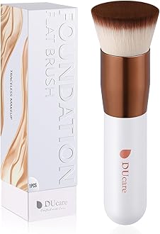 Foundation Brush Kabuki Make Up Brush Flat Top Makeup Brushes Perfect For Blending Liquid, Cream or Flawless Powder Cosmetics - Buffing, Stippling, Concealer