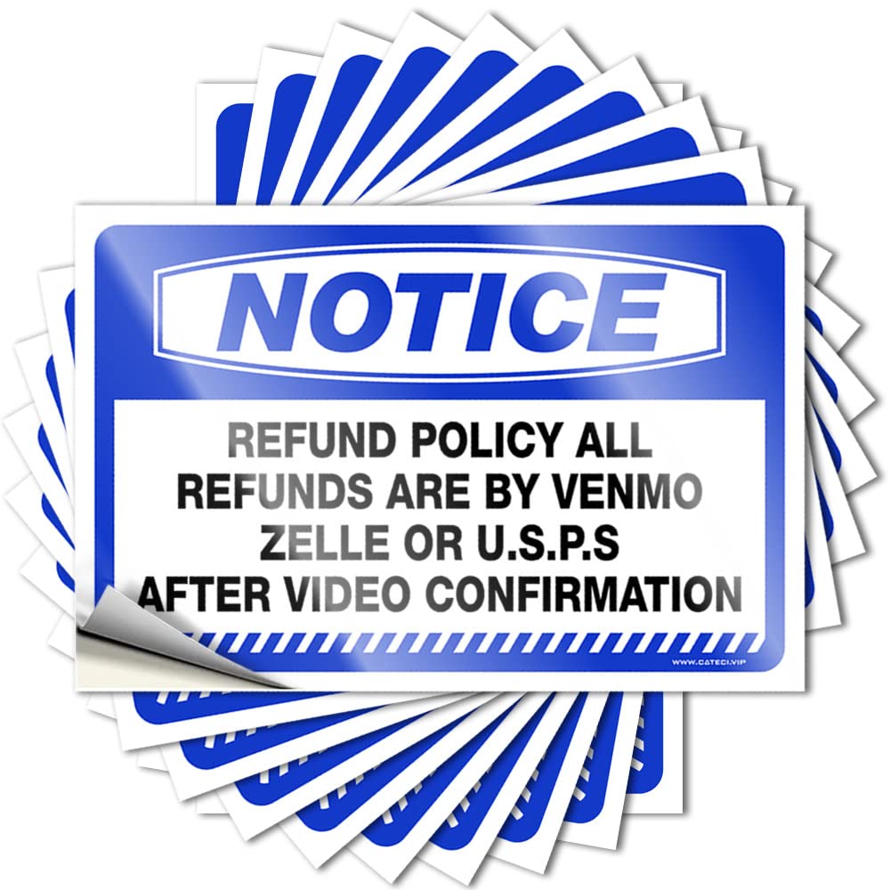 Plastic, Saying Bottle Notice Refund Policy | Motorcross Fun(8X12CM)