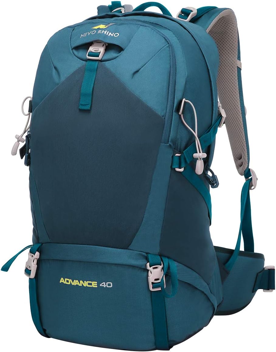 N NEVO RHINO Hiking Backpack, 40L/50L/60L/70L/80L Waterproof Camping Backpacking Daypack (Red 100L, 100L)