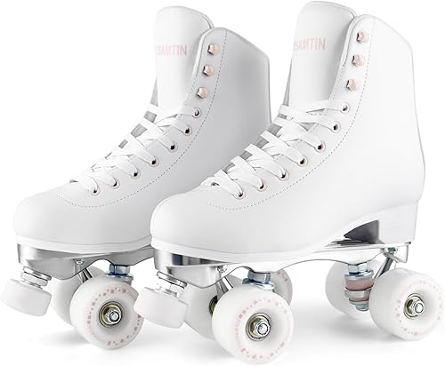 Miniatura 2 de Patines TUOSAMTÍN para mujeres y niñas con topes de goma ajustables en altura, lindos patines retro cuádruples para exteriores e interiores