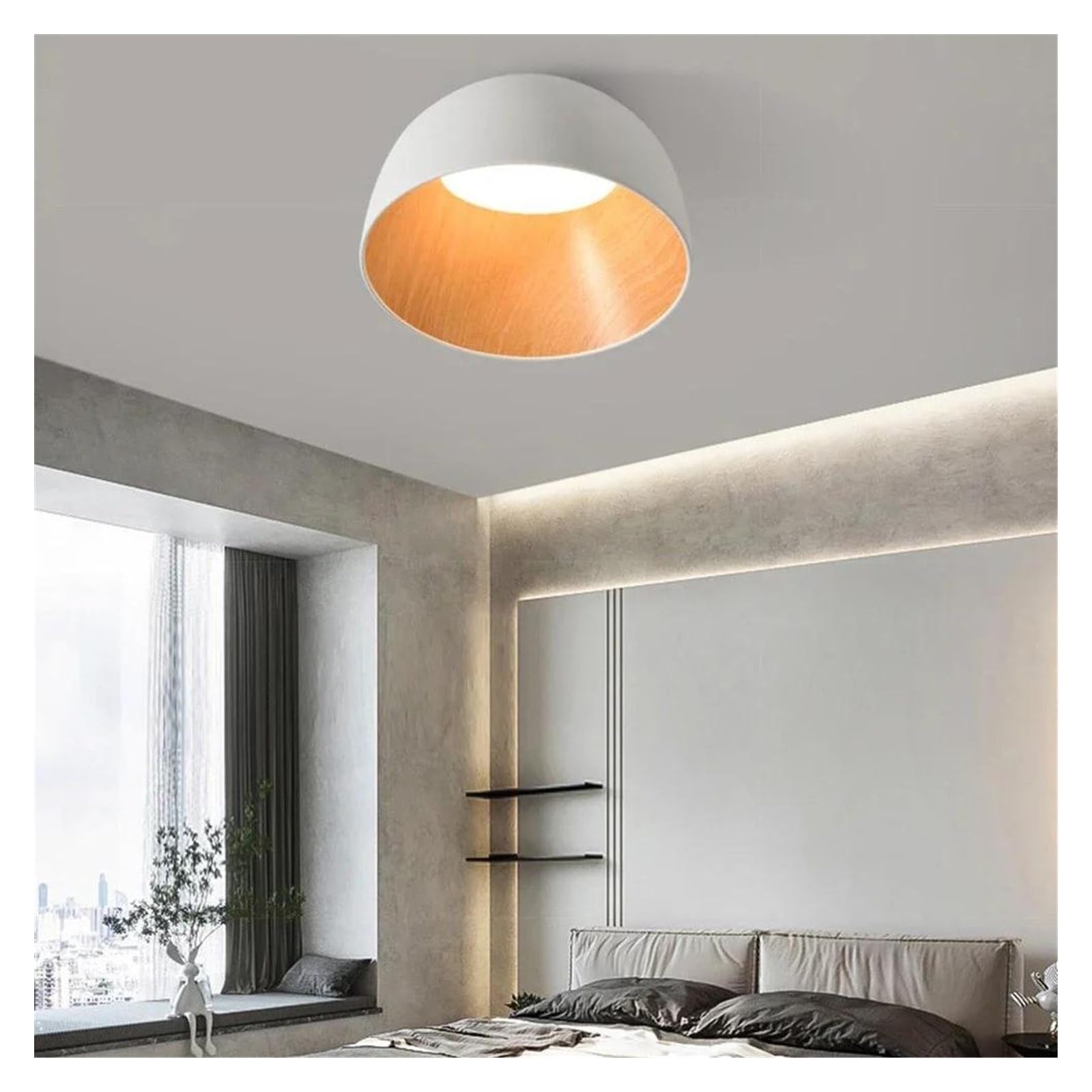 Lustre moderne à LED Tricolore en fer blanc 50cm pour une salle à manger ou un bureau contemporain